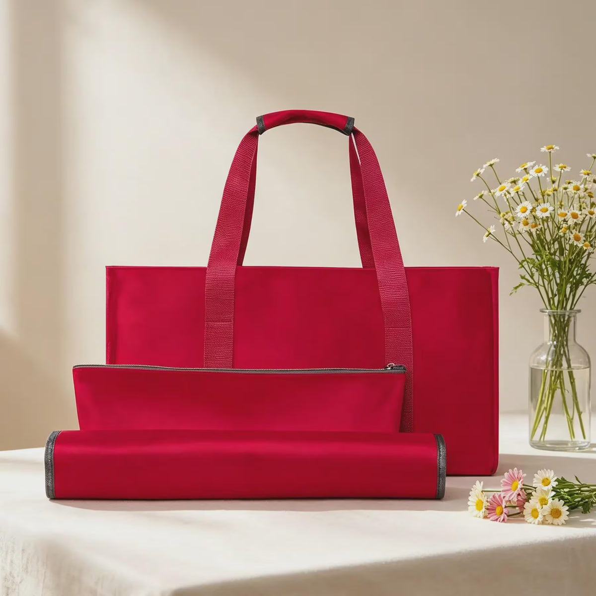 Gift For Mahjong Lover Mahjong Bag & Tile Pouch, Rack Sleeve, Solid Color Mahjong Storage Bag Set, Canvas Tile Pouch and Rack Sleeve, Multiple colors available