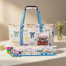 Mahjong Storage Bag Set, 3-Piece Canvas Carrying Bag with Tile Pouch and Rack Bag