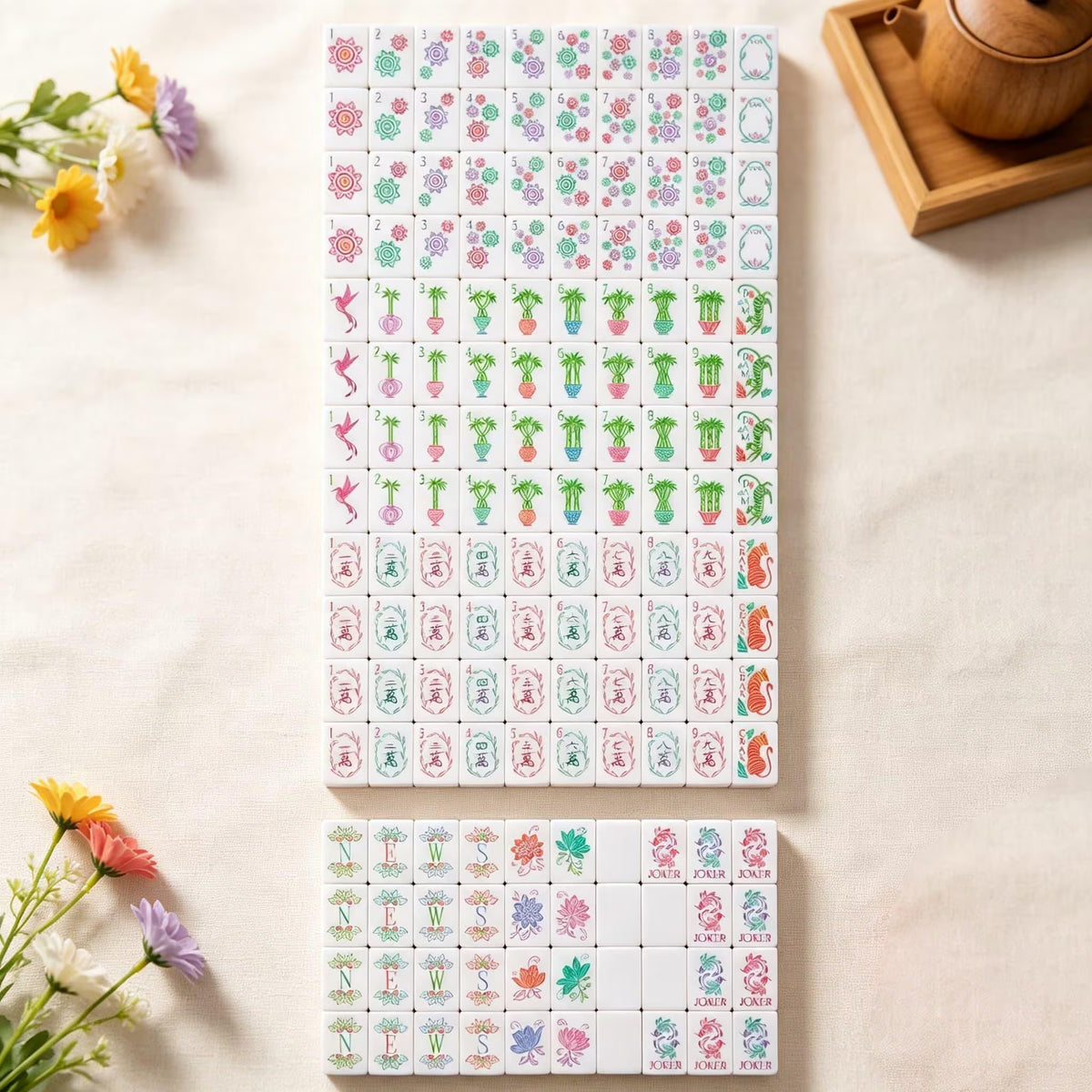 Mahjong Game Set, Acrylic Mahjong Tiles, Mahjong Set, Pink Four-Layer Acrylic American Tile Game, Family Game Night and Birthday Mahjong, 160