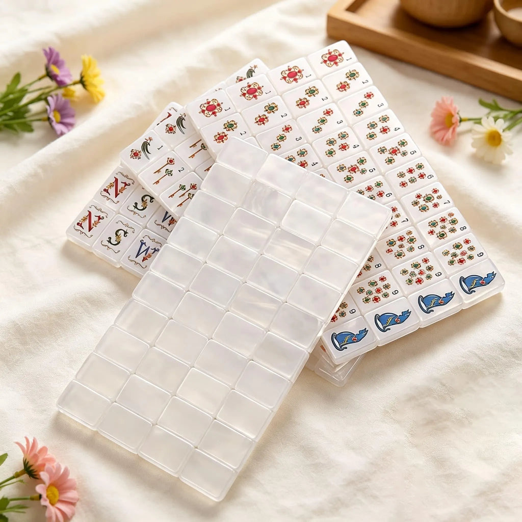 Baroque Pearl Acrylic Travel Tile Game with White Base