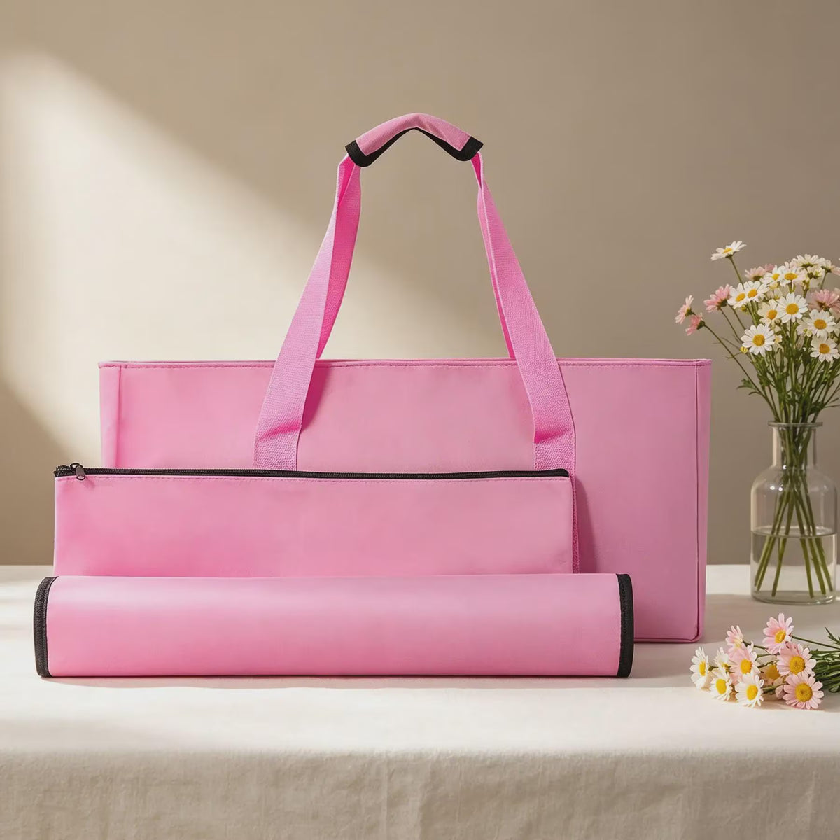Gift For Mahjong Lover Mahjong Bag & Tile Pouch, Rack Sleeve, Solid Color Mahjong Storage Bag Set, Canvas Tile Pouch and Rack Sleeve, Multiple colors available