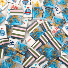 Blue Layered Acrylic & Resin Ocean Mahjong Tiles