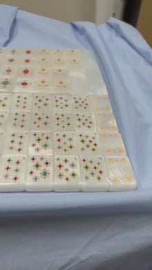 Pearlescent American Mahjong Set, Baroque Jewel White Decorative Mahjong Tiles, Gift for Mom, Home Game Night, Birthday or Christmas Gift