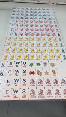 Blue Layered Acrylic & Resin Ocean Mahjong Tiles