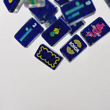 Mahjong Set, Travel & Standard Size, Artistic Blue Confetti Mahjong Tile Set for Home Game Night, Travel Game, Birthday or Christmas Gift