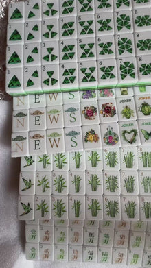 Mahjong Set, Green Butterfly Acrylic American Mahjong Tiles for Home Game Night, Birthday Mahjong Gift, Christmas Mahjong Gift