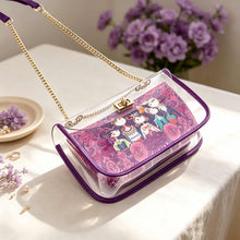 Mahjong Bag, Transparent Jelly Bag, Mahjong Storage Bag, Purple Transparent Jelly Handbag for Women, Game Night Birthday or Christmas Gift